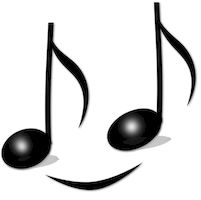 Music note smile 200